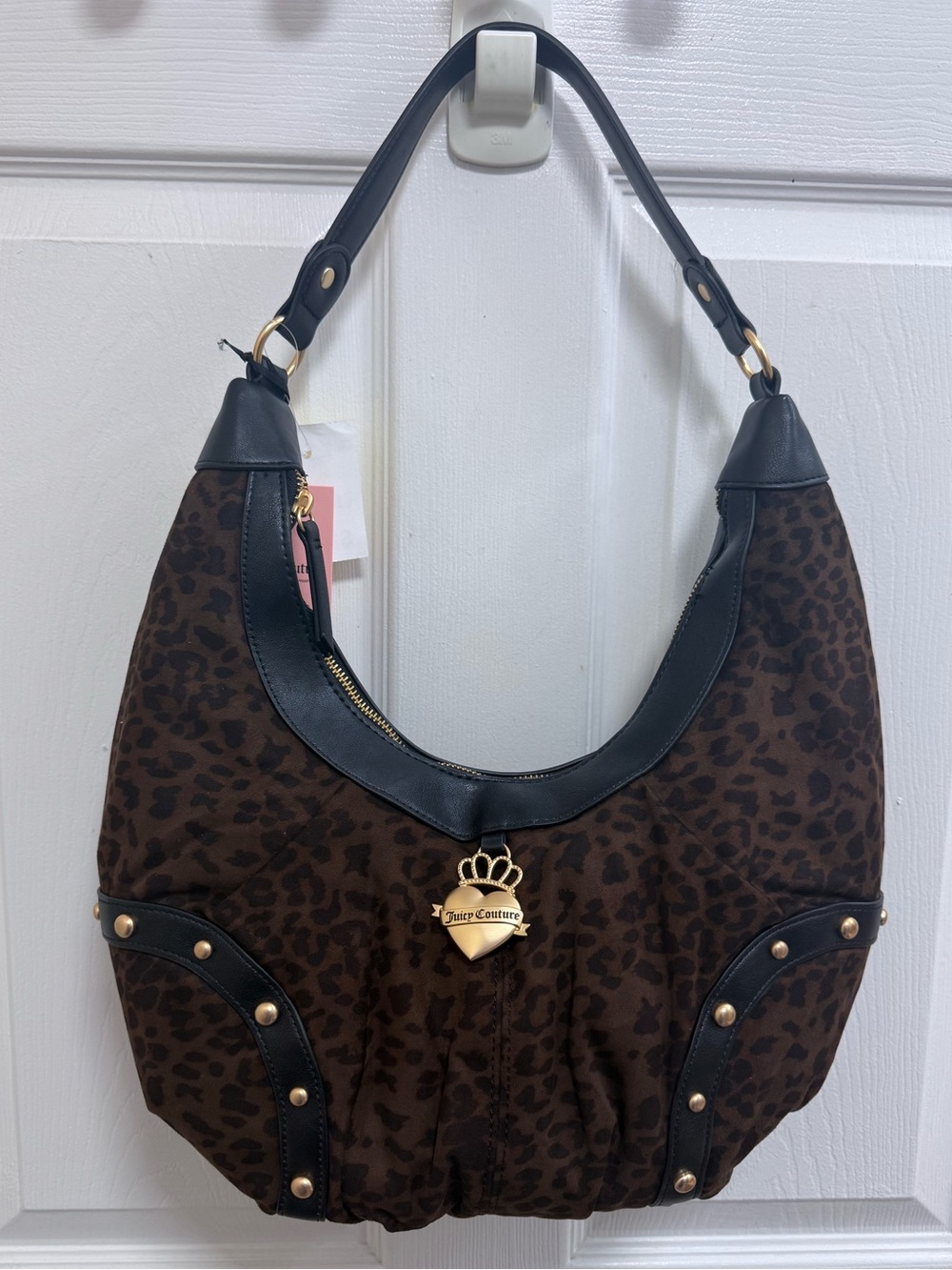 NWT Juicy Couture Retro Glam Leopard-Print Hobo/Coho in Chocolate